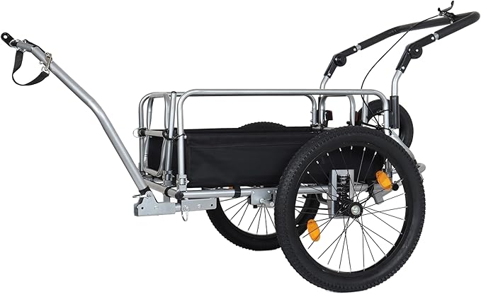 Lightweight Bicycle Trailer, Foldable Bike Cargo Trailer with Universal Hitch, 3-in-1 Portable Bicycle Trailers Folding, for Camping, Groceries, 110 LBS Load Capacity