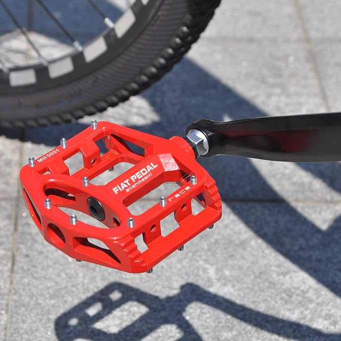 UPANBIKE Magnesium Alloy Bike Pedals 9/16'' Spindle Bearing High-Strength Non-Slip Large Flat Platform for Mountain Bike Road Bicycle