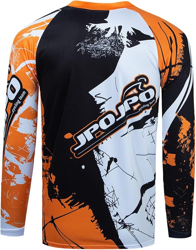Men's Mountain Bike Jersey Long Sleeve MTB Off-Road Motocross Jersey Quick Dry Downhill&Motocross Shirts