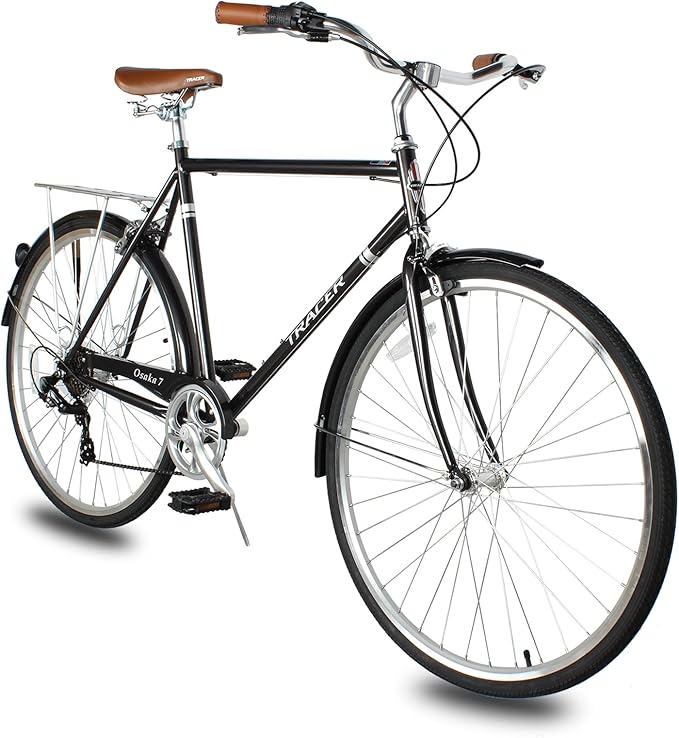 Tracer Osaka Hybrid Bikes, Steel Frame, Shimano Nexus Inter 3/7 Speed, Brown Seat Brown Grips, Road Bike, City Bike, Multiple Colors