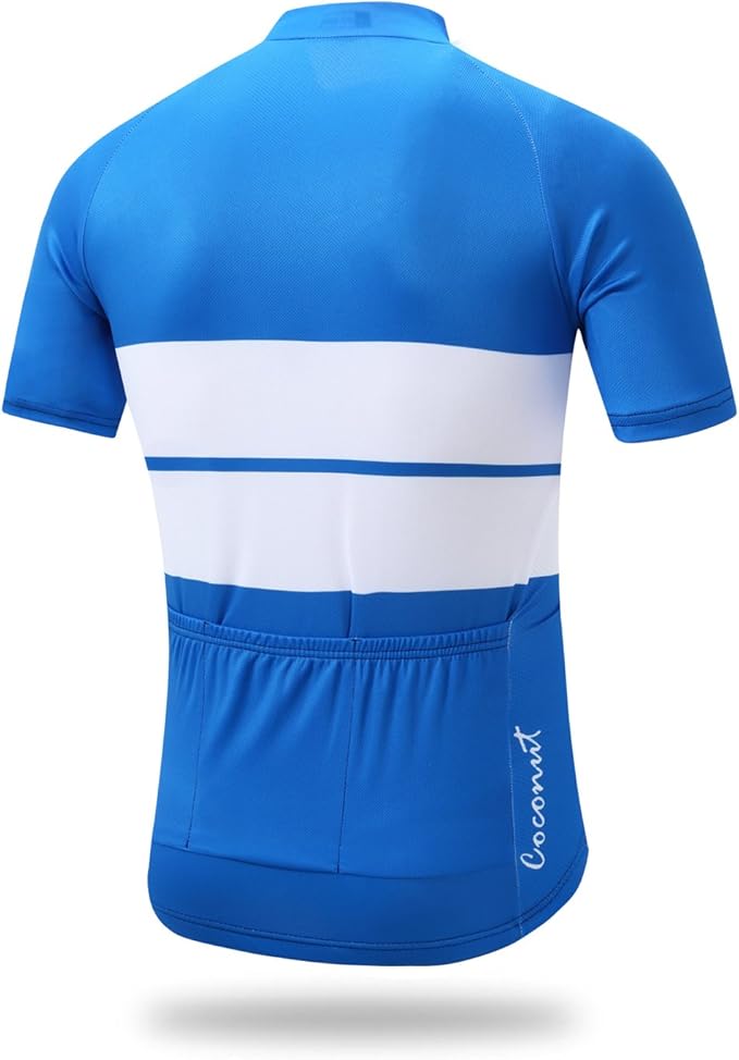 Coconut Ropamo CR Mens Cycling Jersey Short Sleeve Road Bike Shirt with 3+1 Zipper Pockets Breathable Quick Dry