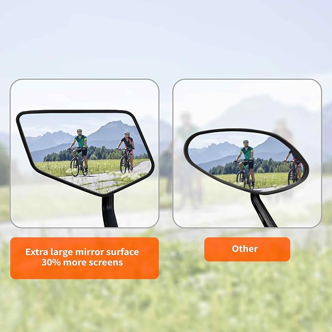 Bike Mirror for Handlebar, HD Glass Lens Scratch Resistant and Fall Resistant Bicycle Mirror, Adjustable Bar End Rear View Mirror for E-bike, Mountain Bike & City Bikes (Left 0.59-0.78")