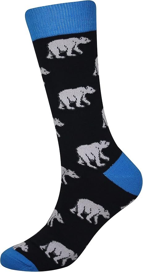 Cansok Men's 2/4 Packs Fun Crazy Novelty Dress Crew Socks