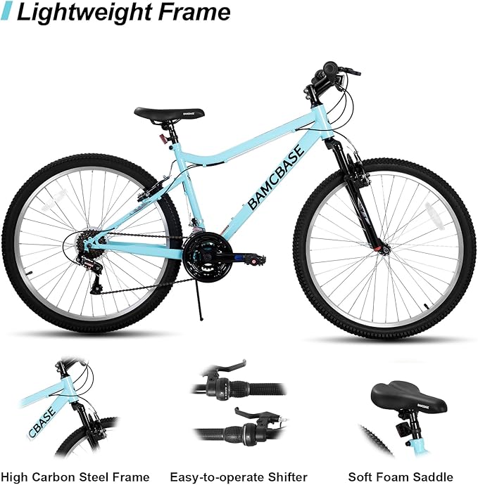 HILAND Adult 26 Inch Mountain Bike, Mens Womens Bicycle, High-Carbon Steel Frame Mountain Bicycle, Sport MTB for Adults, Multi-Color