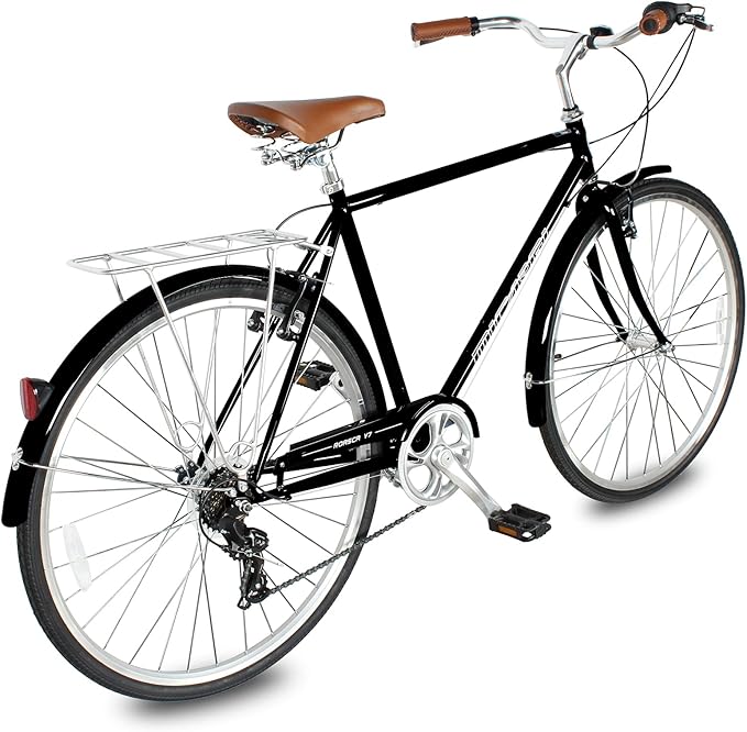 MICARGI 24/26 Inch Adult Cruiser Bicycle Hybrid Bike 1/7 Speeds Commuter Bike for Women, Men, Seniors,Step-Through or Step-Over Bike Steel Frame Multi Colors Style
