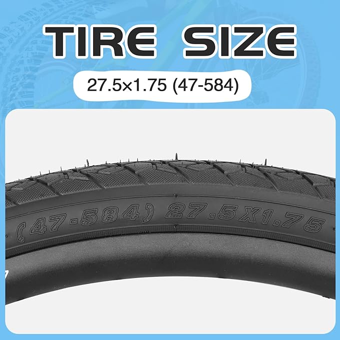 MEGHNA Bike Tire 20/24/26/27.5 inch Foldable Replacement Cruiser Bike Tire Mountain Bike Groove Anti-Slip with Tire Lever for Kids Hybrid Bike