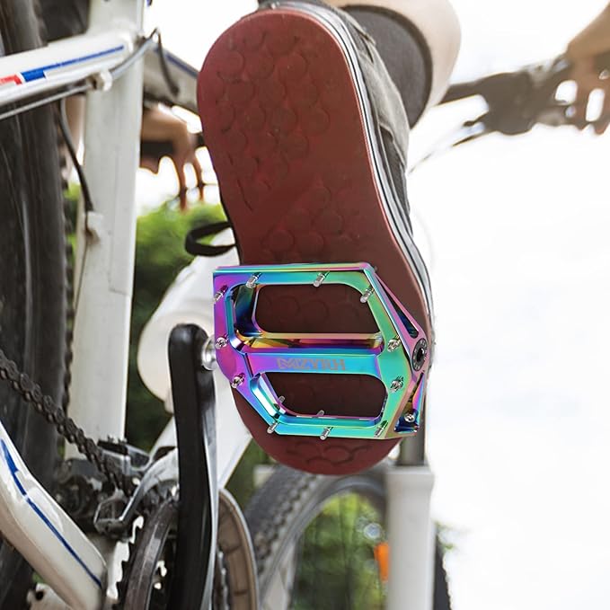MZYRH Road/Mountain Bike Pedals MTB Pedals Aluminum Alloy Bicycle Pedals 9/16" Sealed Bearing Lightweight Platform for Road Mountain BMX MTB Bike