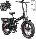 Heybike Mars 2.0/3.0 Foldable Electric Bike, UL2849 Certified, 70+Miles Long Range, 1400W/1800W Peak Motor 32MPH, 624WH Removable Battery, 20"*4 Fat Tire Ebike for Snow, Commute, Full Suspension