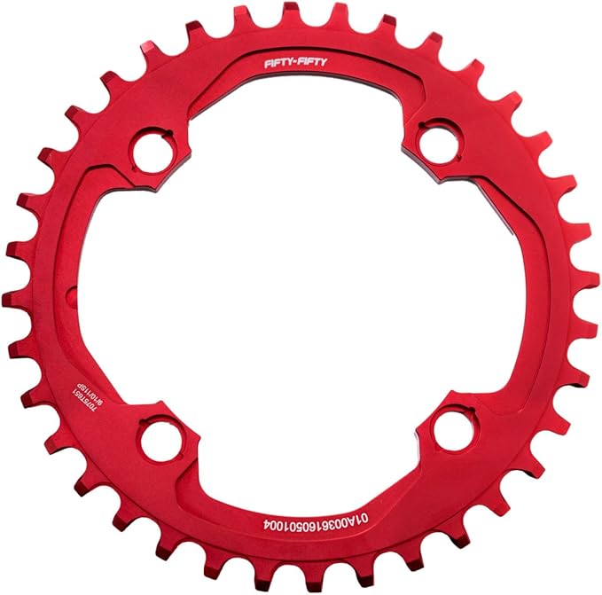 FIFTY-FIFTY Round 104BCD Chainring, 30T 32T 34T 36T Narrow Wide Mountain Bike Chainring, Single Chainring for 9/10/11-Speed with 4 Alloy Chainring Bolts for MTB