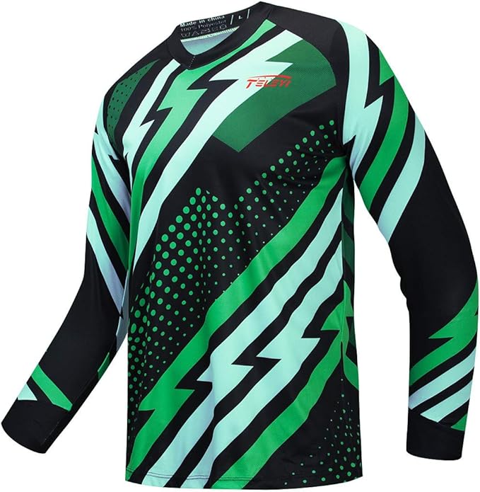PSPORT Men's Motocross Jersey Long Sleeve Motocross Shirt Men Mountain Dirt Bike Jersey Downhill Riding Racing Clothing Tops