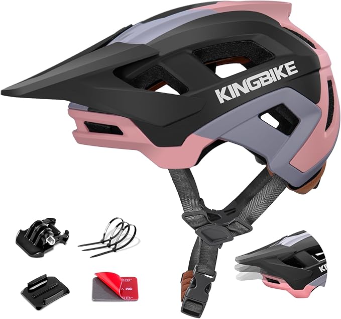 KINGBIKE NTA-8776 Mountain Bike Helmet Professional Ebike Helmets with 3-Level Adjustable Visor & Camera Mount E-MTB Helmet for Adults Men Women Youth E-Bike Safety Certified