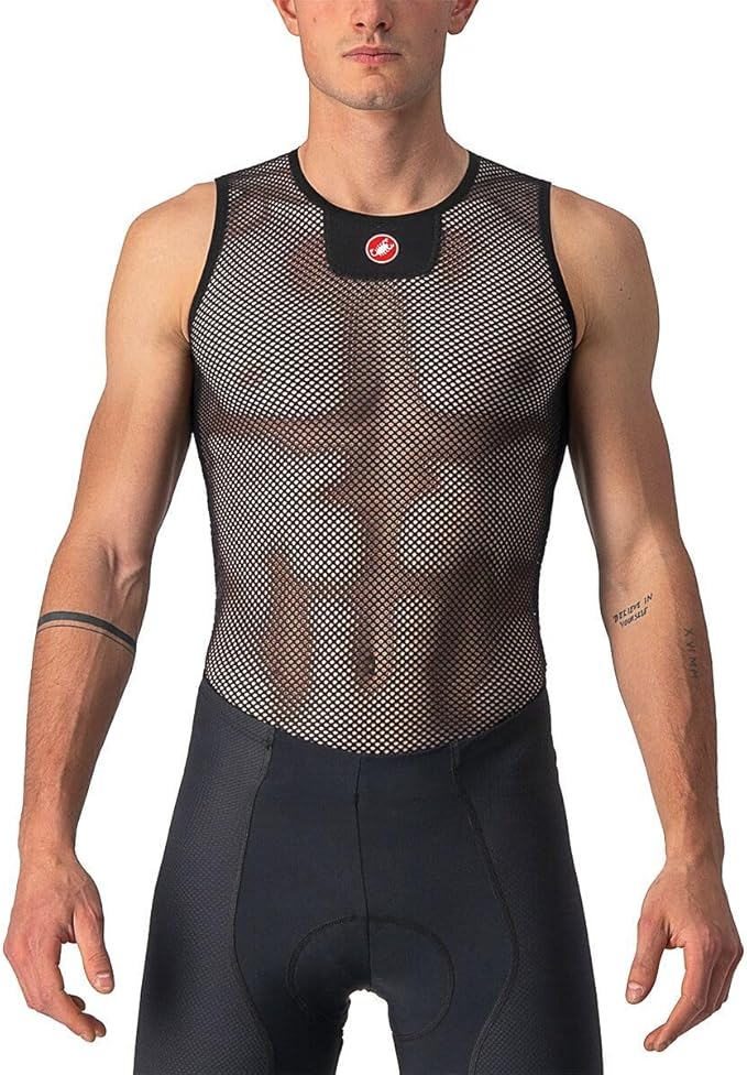 CASTELLI Men’s Core Mesh 3 Sleeveless, Lightweight Breathable Base Layer for Hot Weather Cycling, Quick-Dry Riding Undershirt