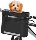 Lixada Bike Basket, Small Pet Cat Dog Carrier Bicycle Handlebar Front Basket Folding Detachable Removable Easy Install Quick Released Picnic Shopping Bag, Max. Bearing: 11lbs