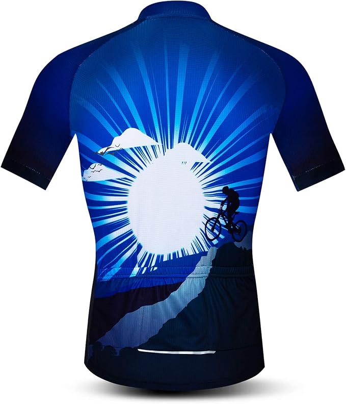 Cycling Jersey Mens Bike Shirt Biking Tops for Road Racing MTB BMX Dirt Road Quick Dry, Comfortable, Moisture Wicking