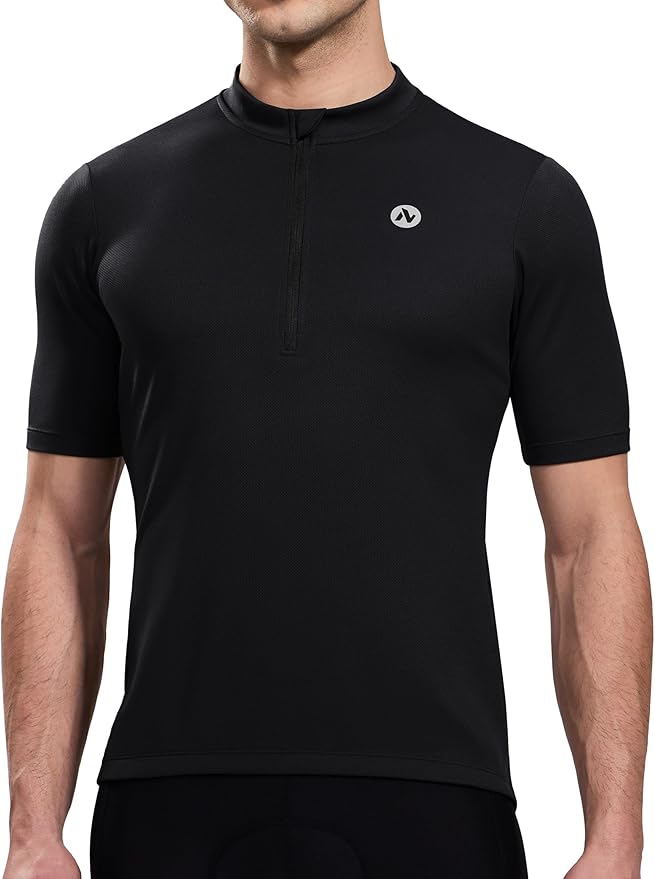 Nepest Cycling Jersey Men Short Sleeve Bike Shirts with 4 Rear Pockets Moisture Wicking Half Zip Road & Mountain Biking