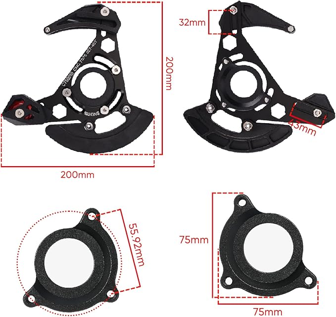 BESNIN Chain Guide 32-40T Single Disc MTB Chain Guide High-Strength Aluminum Alloy Mountain Bike Chain Guard for ISCG05 Mounting Systems