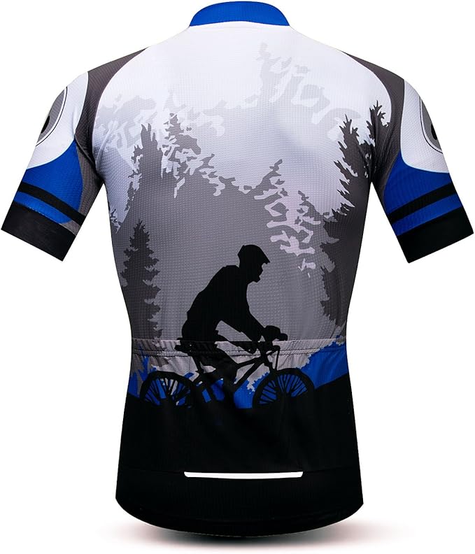 Men's Cycling Jerseys Tops Biking Shirts Short Sleeve Full Zipper Bike Clothing