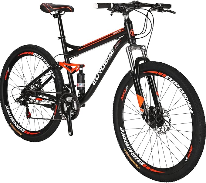 EUROBIKE Mountain Bike,21 Speed with Suspension Fork, 27.5 inch Hardtail Mountain Bike for Youth/Men Womens Bike Disc Brakes Bicycle for Adults…