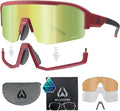 Wildhorn Radke MTB Cycling Glasses, UV400 Sports Ski Running Sunglasses for Women & Men, Baseball Glasses w/3 Swap Lenses
