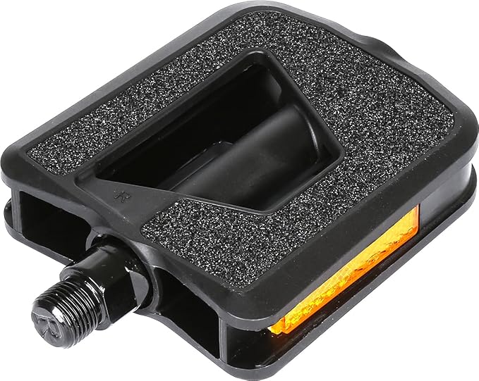 City Road Bike Pedals, Engineering Plastics with Reflector, E-Bike Universal Fit Bicycle Flat Platform Pedal 9/16" Compatible
