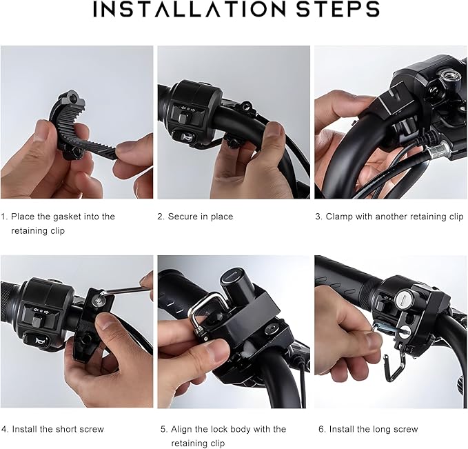 Motorcycle Helmet Lock, Anti-Theft Aluminum Alloy Helmet Holder Hook with 2 Keys, Universal Handlebar Mounting Helmet Security Lock for Motorbike Scooter Street Bike (Lock)