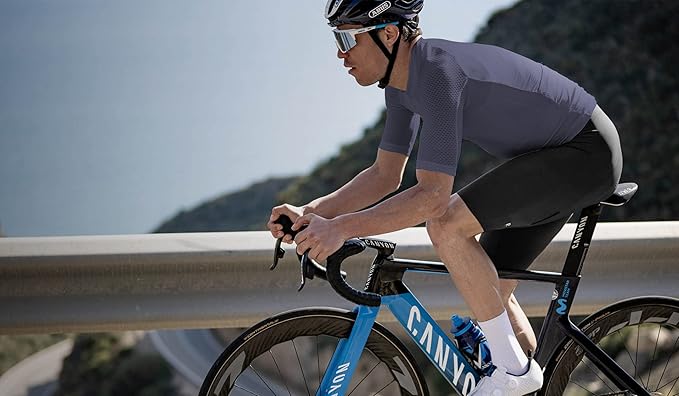 Lo.gas Cycling Jersey Men Short Sleeve, Road Bike Jerseys Full Zipper with Pockets, Bicycle Clothing Breathable Quick Dry