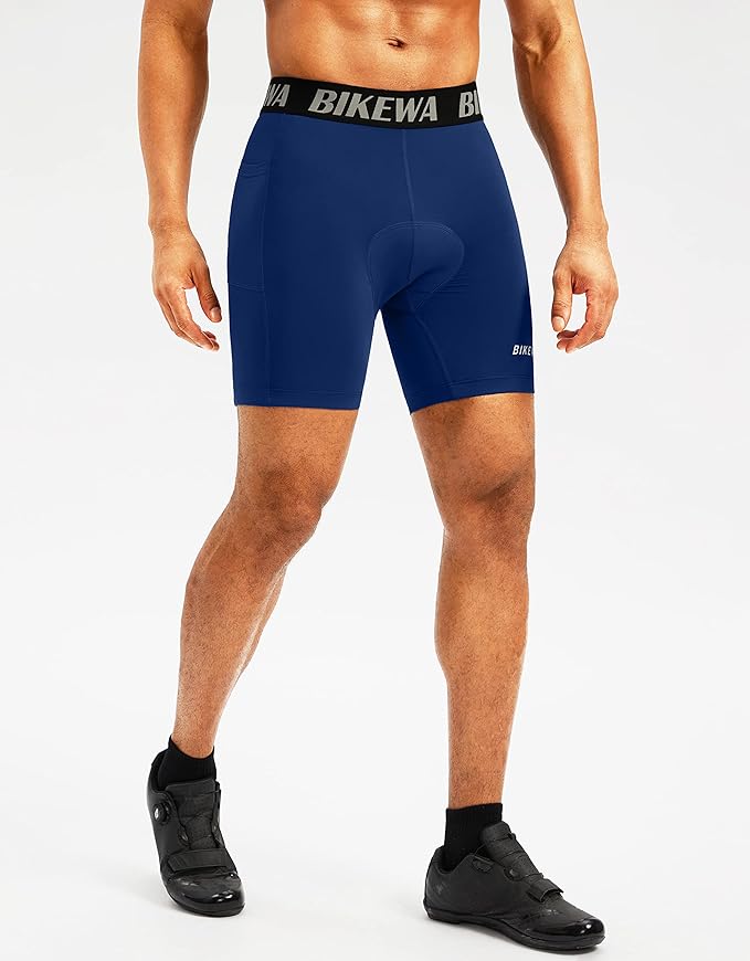 Men's 4D Padded Bike Shorts Cycling Underwear Biking Bicycle Padding Shorts for Men Side Pockets
