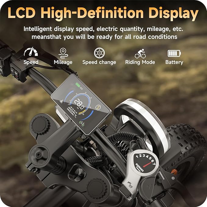 Electric Dirt Bike for Adults - Peak 1500W/3000W Electric Bikes, 48V/52V 15.6Ah/25Ah/40Ah, 50-100 Mile Range(PAS Mode), 16/20 Inch All-Terrain Fat Tire Motorcycle