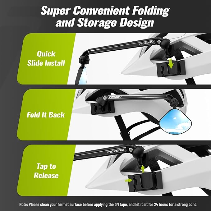 Bike Helmet Mirror for Cycling- 360° Adjustable and Rotatable Safe Rearview Mirror for Bicycle Riding Accessories and Other Outdoor Activities, Easy to Install