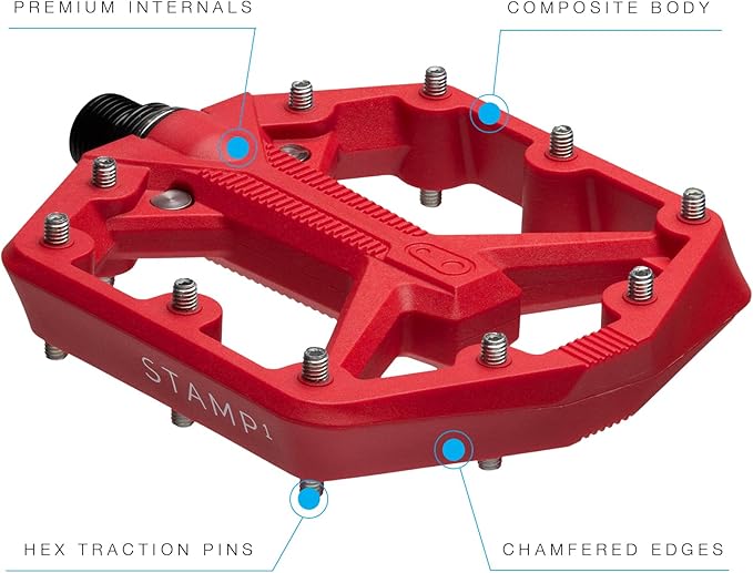 Crankbrothers Stamp Flat MTB Pedals - Size-Specific, Lightweight, Versatile, Durable Bike Pedals