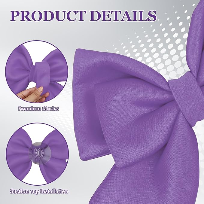 Bow Helmet Accessory, 8.07"x11.22" Stylish Motorcycle Helmet Bow Decoration for Women, Removable Cute Fashion Ribbon Bows Ornament for Motorcycle Scooter E-Bike Helmets (Purple)