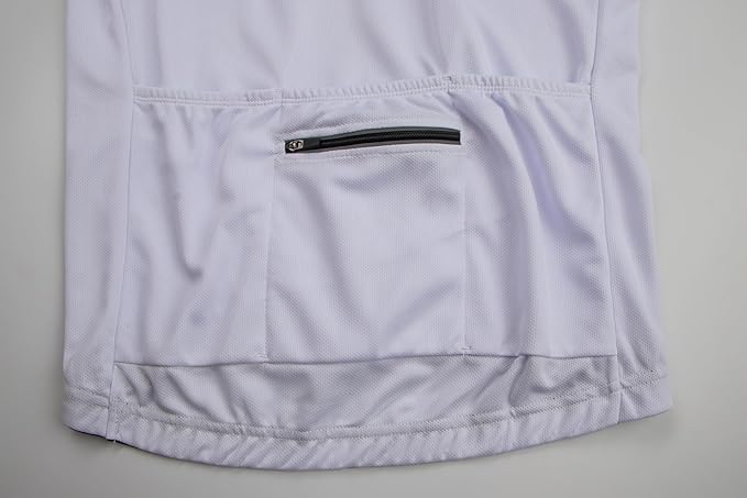 Men's Cycling Jersey Short Sleeves Bike Jersey 1/3 Zipper Solid Color Club Fit, Biking Cycling Shirt Zipper Pocket