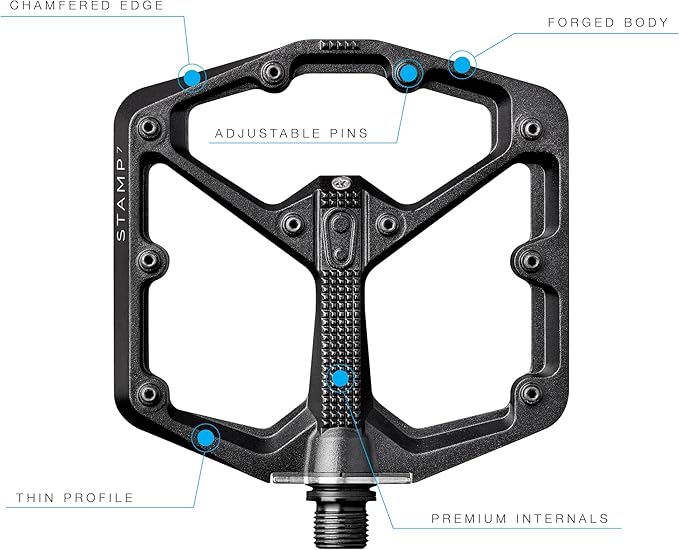 Crankbrothers Stamp Flat MTB Pedals - Size-Specific, Lightweight, Versatile, Durable Bike Pedals