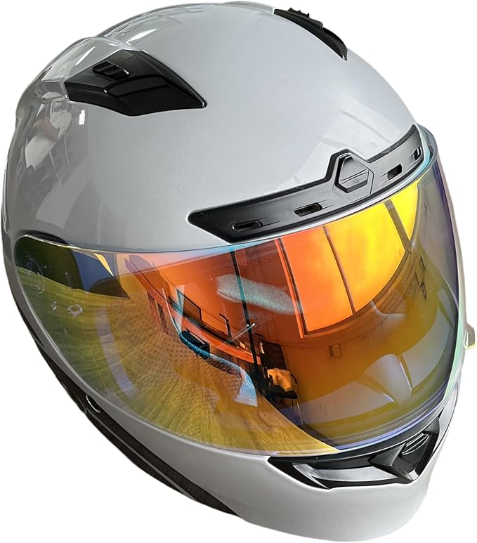 Qualifier DLX Helmet Visor,UV Protection Motorcycle Helmet Face Shield Compatible with Bell Qualifier DLX Mips/Qualifier/Star/Vortex/RS-1/RS-2/Revolver (Revo Clear Red)