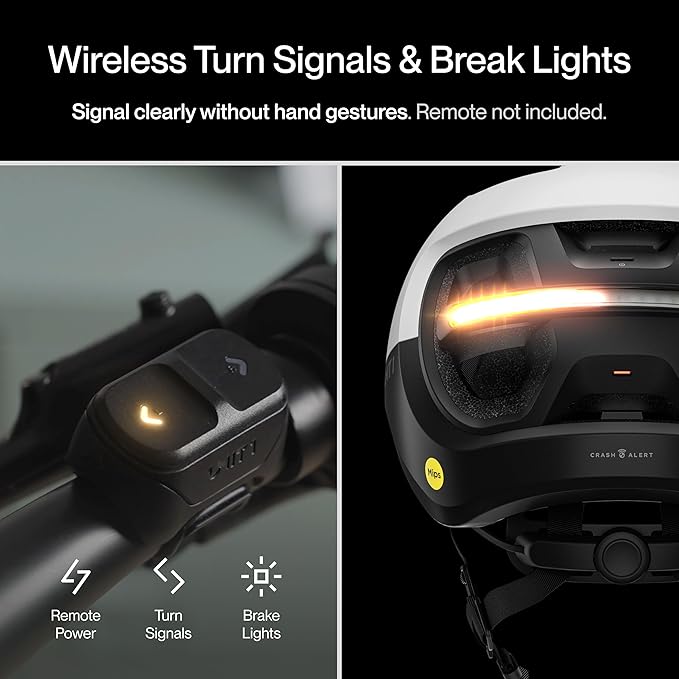 AURA Smart E-Bike Helmet with MIPS Safety, NTA-8776 Certified for 28mph, Integrated 500 Lumen LED Lights, Crash Detection, Turn Signals and Automatic Brake Light