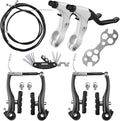 Complete Bike Brakes Set，Inner and Outer Callipers Cables Lever Kit ，Universal Bike Front and Rear MTB Brake with Multi-Tool Wrenches Black White