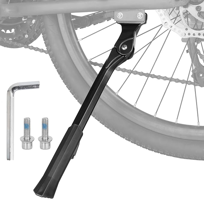 RUTU Bike Kickstand 24"-29",Adjustable Adult Bicycle Kickstand for Ebike,Mountain Bike,Fat Tire Bike,Two holes to install,Max Load 150LBS