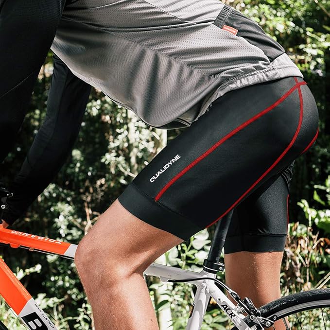 Qualidyne Men's Cycling Bike Shorts 3D Padded Biking Pants Cycle Shorts