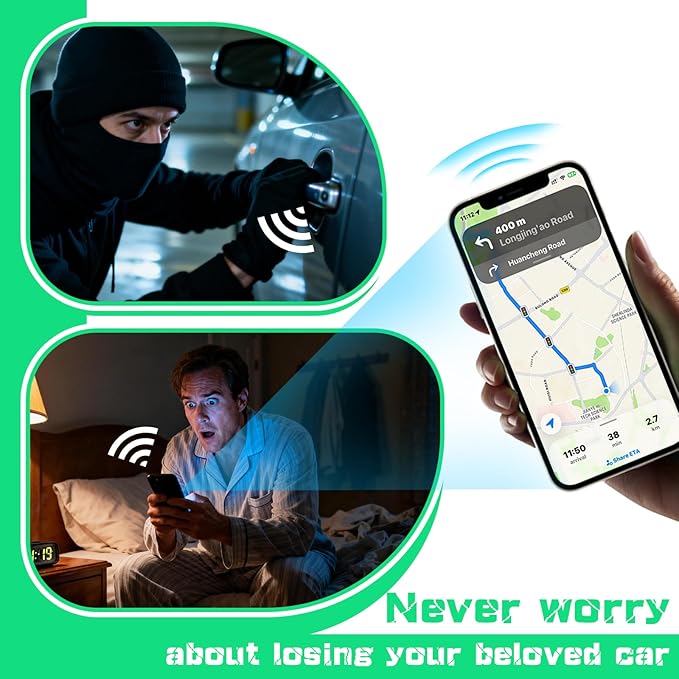 GPS Tracker for Vehicles (iOS Only), Mini Magnetic GPS Car Tracker Devices Hidden,No Subscription Work with Apple Find My Locator Bluetooth Waterproof Tracker Tag for Cars Bikes Key Pets Motorcycle