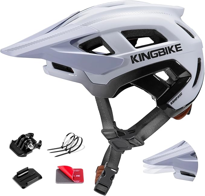 KINGBIKE NTA-8776 Mountain Bike Helmet Professional Ebike Helmets with 3-Level Adjustable Visor & Camera Mount E-MTB Helmet for Adults Men Women Youth E-Bike Safety Certified