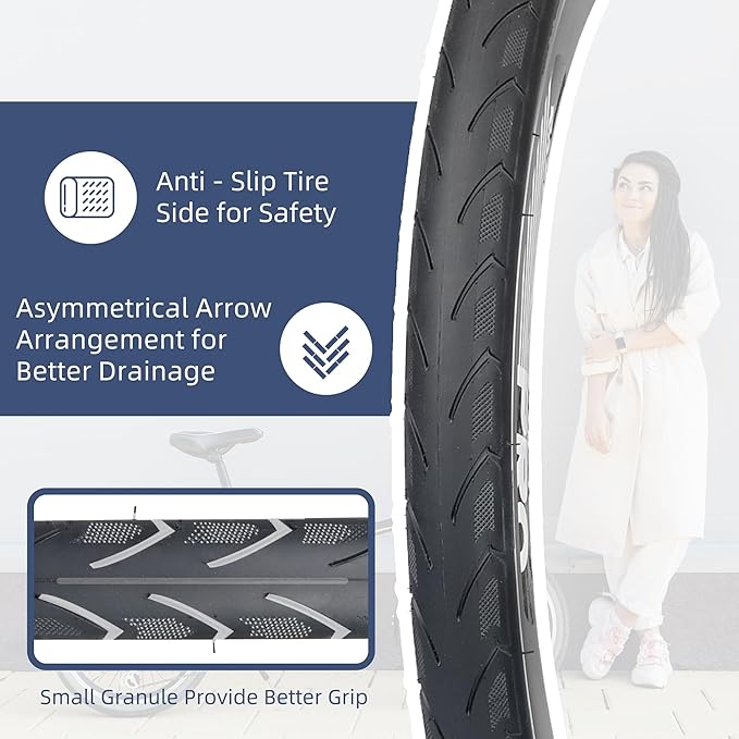 20 x 1 3/8(37-451) Kids BMX Bike Tires City Folding Bike Tires 20 inch Anti-Slip Foldable Replacement Tire Fits Most Kids Bikes,BMX Tires 20 inch,Black