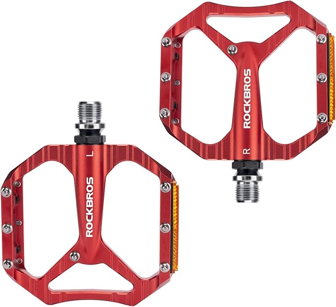 ROCKBROS Mountain Bike Pedals Aluminum 9/16" Sealed Bearing Lightweight Platform for Road Mountain BMX MTB Bike