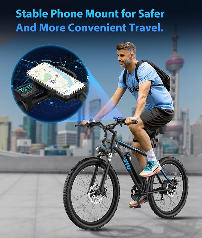 28 MPH Electric Bikes for Adults 1600W Peak Motor EBike 26 inch 90 Miles Max Range Mountain Ebikes with 48V Removable Battery Electric Bicycle with Front Suspension 7 Speed E Bike