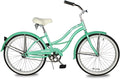 MICARGI 24/26 Inch Adult Cruiser Bicycle Hybrid Bike 1/7 Speeds Commuter Bike for Women, Men, Seniors,Step-Through or Step-Over Bike Steel Frame Multi Colors Style