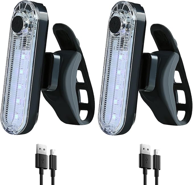 2 Pack USB Rechargeable LED Bike Tail Light Bicycle Rear Cycling Night Essential Reflector Seat Back Safety Lamp Waterproof Bright Warning Flash MTB Light for Men Women Kids