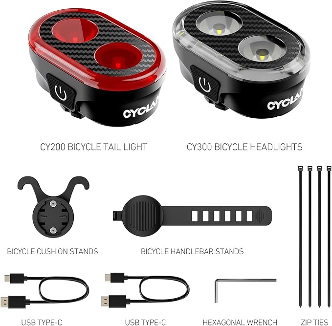 Bike Lights for Night Riding 11+20 Modes USB Rechargeable Bicycle 14 LED Ultra Bright Light Front and Back IPX6 Waterproof Bike Headlight and Tail Light Set 28 Hrs Long Battery Powered