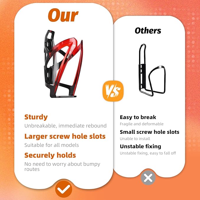 Bike Water Bottle Cage, Durable Ultralight Plastic Water Drink Holder Rack, Lightweight PC Water Bottle Holder for Bicycle, Cycling Bottle Holder Cages for MTB, Road Bike, Mountain Bikes (B)