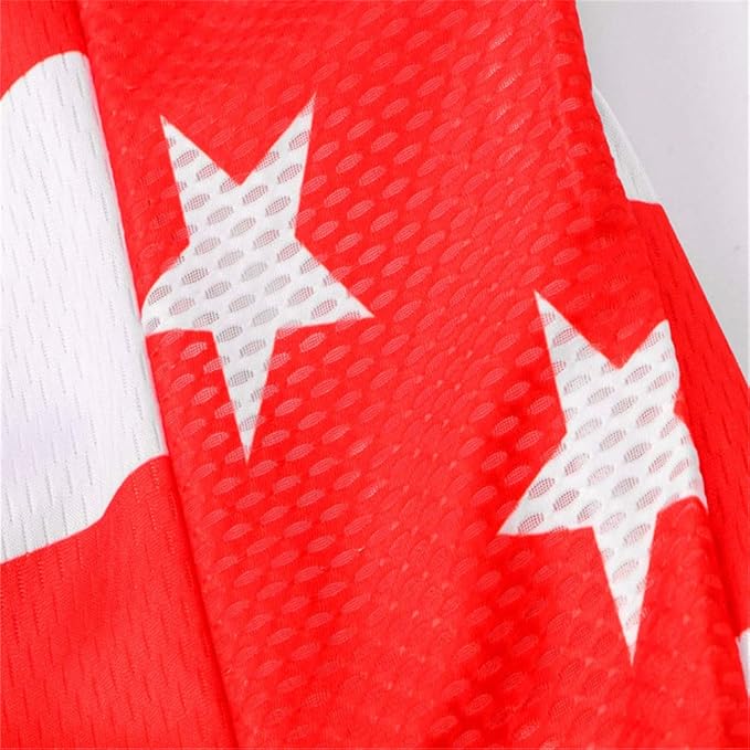JPOJPO USA Cycling Jersey Men Short Sleeve Bike Shirts Biking Jersey Summer American Bicycle Tops with 3 Pockets Reflective