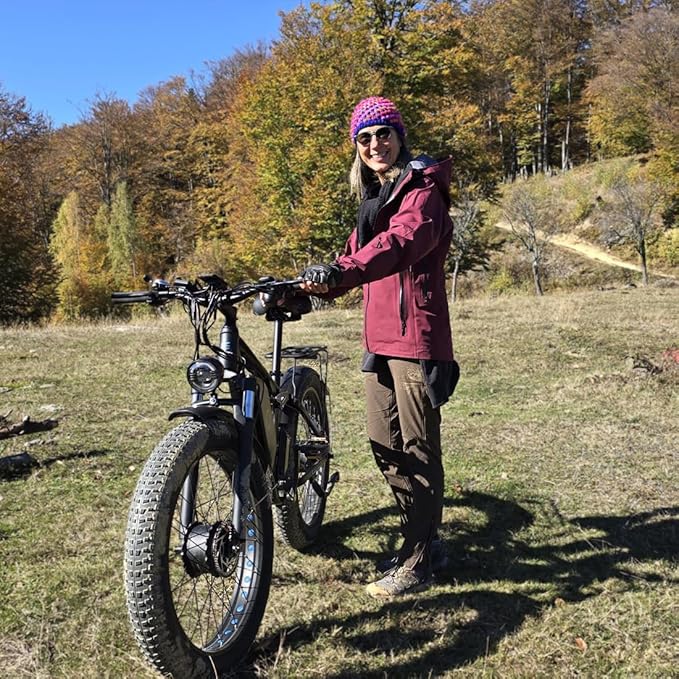 6000W Electric Bike for Adults, 52V 32AH Dual Motor E-Bike, Up to 100Mile & 45MPH All-Terrain Fat Tires Full Suspension 24/26 Inch Electric Bicycles Hydraulic Disc Brake for Road UL2849 by SGS