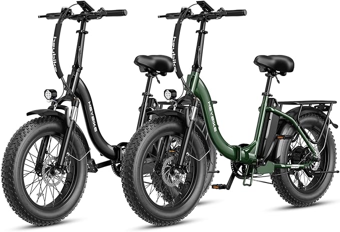 Heybike Ranger 2.0 Foldable Electric Bike for Adults, 20"×4 Fat Tire Ebike with 1400W Peak Motor, 28 MPH Max Speed, 600Wh Removable Battery, Up to 65 Miles Range, Front Suspension Step-Thru E Bike